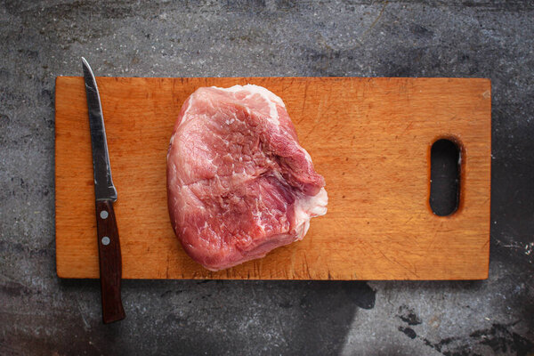 raw meat pork or beef healthy meal snack ingredient top view