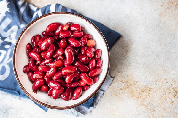 Beans Red Canned Food Ready Eat Healthy Meal Portion Table Stock Picture