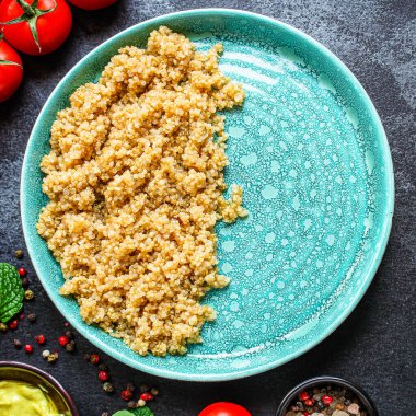 Quinoa lapası. Yakın çekim.