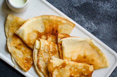 İnce kreplerin üst görüntüsü