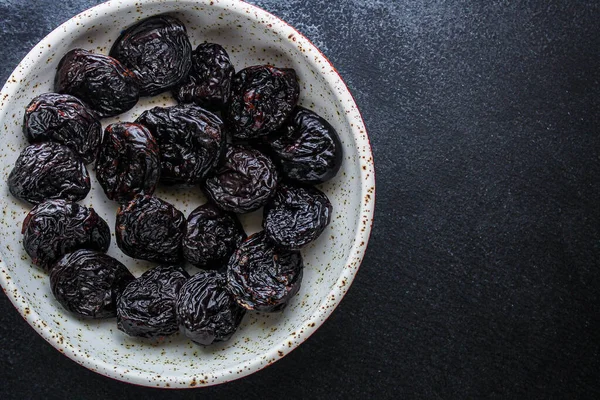 Vue Dessus Sur Prunes Séchées — Photo