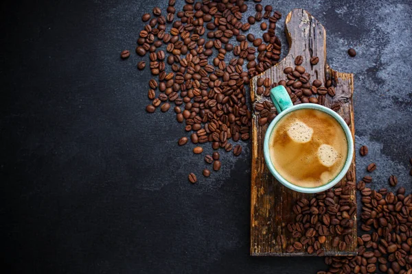 Чашка Кофе Бобами — стоковое фото