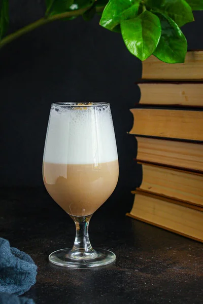 Nahaufnahme Latte Glas — Stockfoto