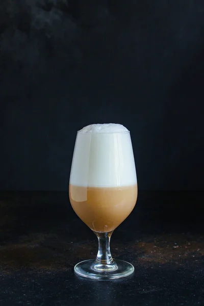 Närbild Latte Glas — Stockfoto