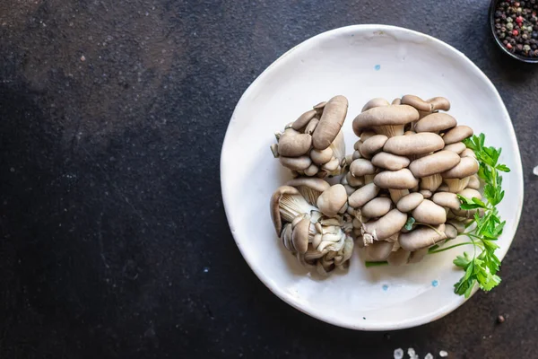 stock image oyster mushrooms, raw mushrooms meal snack diet vegan or vegetarian food copy space food background rustic. top view keto or paleo diet