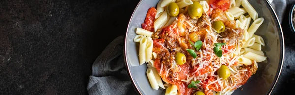 Spaghetti Tomato Sauce Parmesan Cheese — Stock Photo, Image