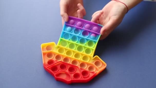 Proste Dołeczek Pop Popit Anty Stres Zmysłowy Zabawka Pęknąć Puzzle — Wideo stockowe