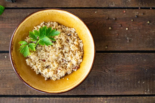 Couscous Deuxième Plat Pas Viande Légumes Épices Apéritif Portion Fraîche — Photo