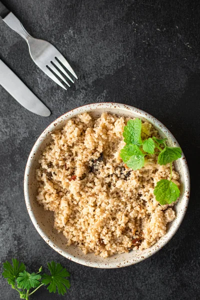 Couscous Deuxième Plat Pas Viande Légumes Épices Apéritif Portion Fraîche — Photo