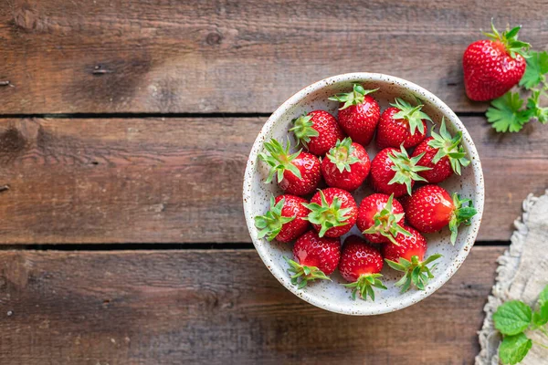 Strawberry Berries Red Juicy Fruit Ripe Sweet Dessert Fresh Table — Φωτογραφία Αρχείου
