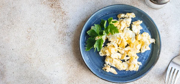 Омлет Жареные Яйца Омлет Завтрак Блюдо Столе Здоровой Еды Еды — стоковое фото