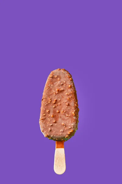 Eis Lolly Eis Stiel Schokolade Walnuss Süß Dessert Gesunde Lebensmittel — Stockfoto