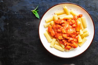 makarna soslu sebzeler makarna makarna makarna İtalyan mutfağı klasik sağlıklı yemek atıştırmalıklar arka plan fotokopisi kırsal vejetaryen ya da vejetaryen yemekleri