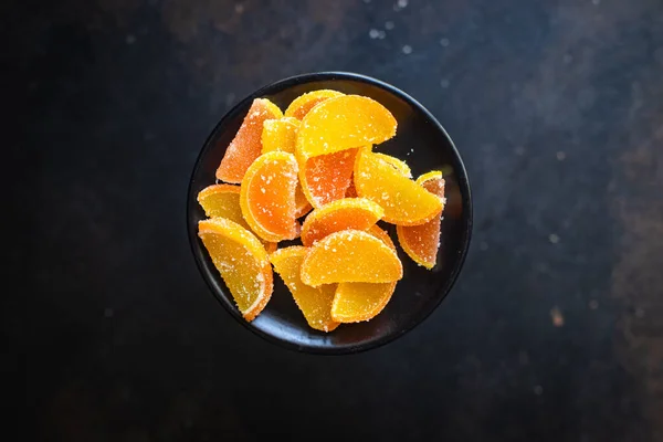 Slices Marmalade Jelly Candy Sweets Candy Citrus Orange Tangerine Grapefruit — Stock Photo, Image