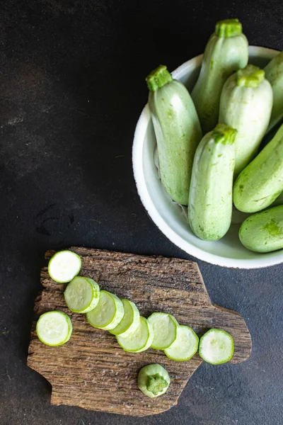 Zucchini Fresh Vegetables Cooking Harvest Organic Farm Products Table Healthy — Stock Photo, Image