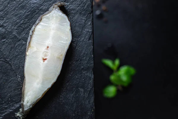 Fisk Havskatt Bit Skaldjur Stek Produkt Redo Att Laga Mat — Stockfoto