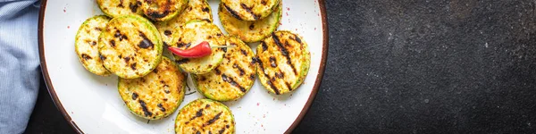 Zucchine Grigliato Vegetale Sul Tavolo Pasto Sano Spuntino Copia Spazio — Foto Stock