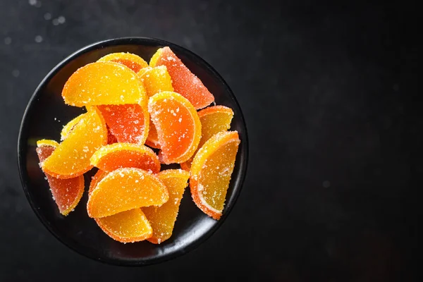 Jelly Candy Marmalade Slice Sweets Candys Citrus Orange Tangerine Grapefruit — Stock Photo, Image