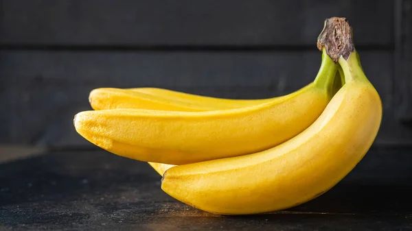 Banaan Fruit Maaltijd Vers Snack Kopiëren Ruimte Voedsel Achtergrond Rustiek — Stockfoto