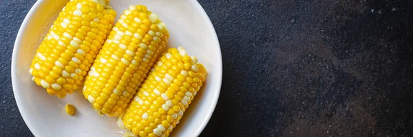 Pannocchia Grigliato Mais Fast Food Pasto Snack Copia Spazio Sfondo — Foto Stock