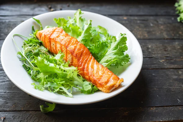 Zalm Grill Gebakken Vis Gegrilde Voedsel Biologische Product Maaltijd Snack — Stockfoto