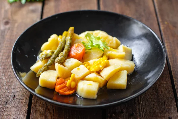 Aardappel Gestoofde Groenten Stoofpot Ragout Thuis Koken Voedsel Geen Vlees — Stockfoto