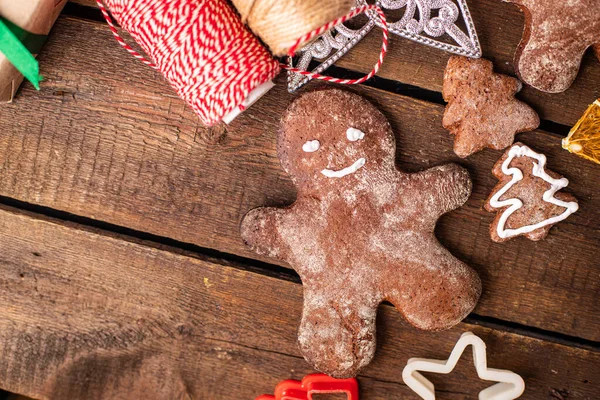 Gingerbread Christmas Cookies Sweet New Year Treat Dessert Gingerbread Man — Stock Photo, Image