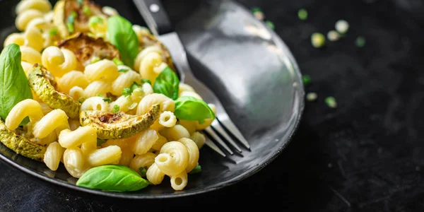 Macarrão Abobrinha Vegetal Macarrão Sem Carne Porção Fresca Refeição Lanche — Fotografia de Stock