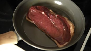 Ördek göğsü kızarmış kümes hayvanları taze doğal lezzetli aperatif lezzetli gurme yemek arka planı masa rustik üst manzara fotokopi alanı