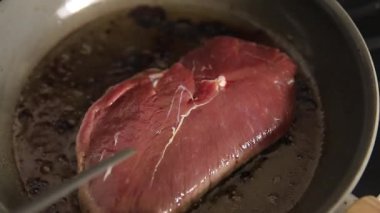 Ördek göğsü kızartma kümes hayvanları taze doğal lezzetli aperatif gurme yemek arka planı masa rustik üst görünüm fotokopi alanı