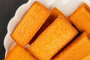 Finansal bisküvi tatlı tatlı aperatif taze lezzetli gurme yemek masası kırsal gıda üst görünüm fotokopi alanı