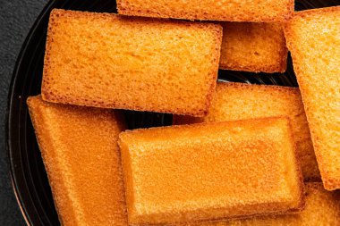 Finansal bisküvi tatlı tatlı aperatif taze lezzetli gurme yemek masası kırsal gıda üst görünüm fotokopi alanı