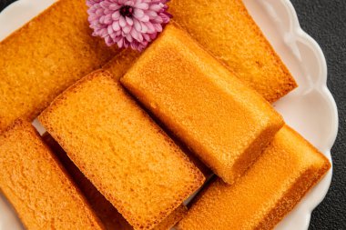 Finansal bisküvi tatlı tatlı aperatif taze lezzetli gurme yemek masası kırsal gıda üst görünüm fotokopi alanı