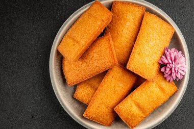 Finansal bisküvi tatlı tatlı aperatif taze lezzetli gurme yemek masası kırsal gıda üst görünüm fotokopi alanı