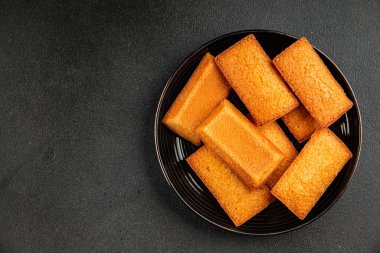 Finansal bisküvi tatlı tatlı aperatif taze lezzetli gurme yemek masası kırsal gıda üst görünüm fotokopi alanı