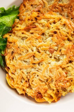 Haşhaş patatesler Draniki ana yemek hazırlama aperatifler lezzetli çerezler lezzetli gurme yemek arka planı masa rustik yemekler üst görünüm fotokopi alanı vejetaryen ve vejetaryen yiyecekler