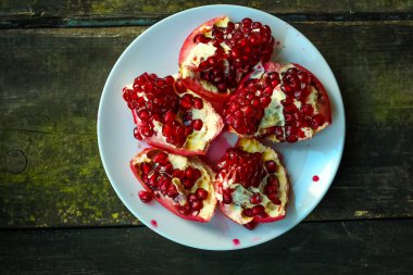 Nar, çam ağacı, arka plan, ruh hali