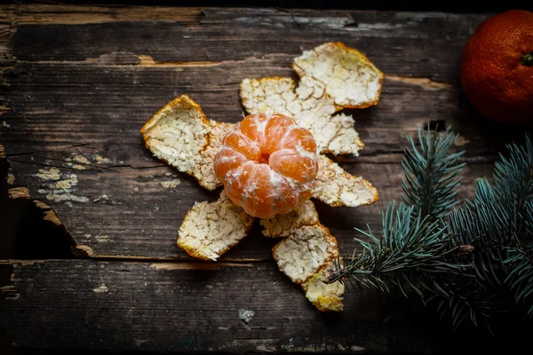 Мандарины цитрусовые, Новый год — стоковое фото