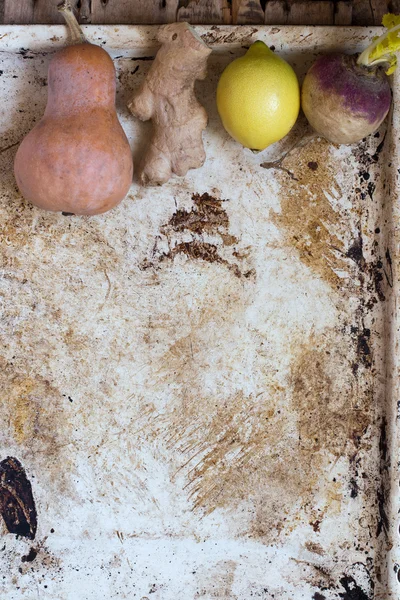 Limón, jengibre, rábano, calabaza — Foto de Stock