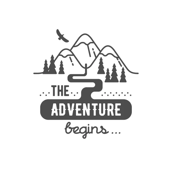 The adventure begin. Element for greeting cards, posters and t-shirts printing. — Stock Vector