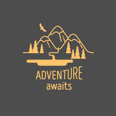 Macera bekliyor. Öğe için tebrik kartları, posterler ve t-shirt baskı.