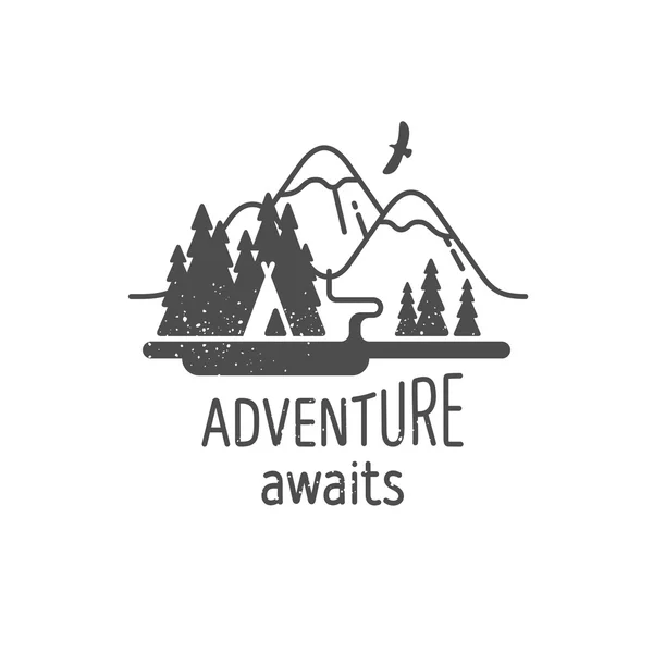 Adventure awaits. Element for greeting cards, posters and t-shirts printing. — Stock Vector