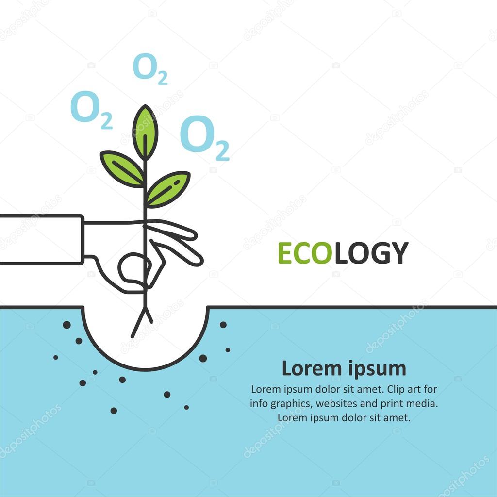 Ecology. Ecological. Design element for info graphic, websites and print media. Vector illustration.