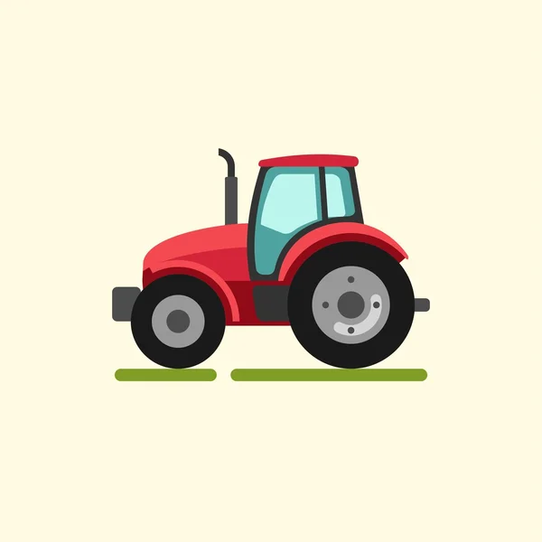 Tractor. Máquina de granjeros. Ilustración plana del vector . — Vector de stock