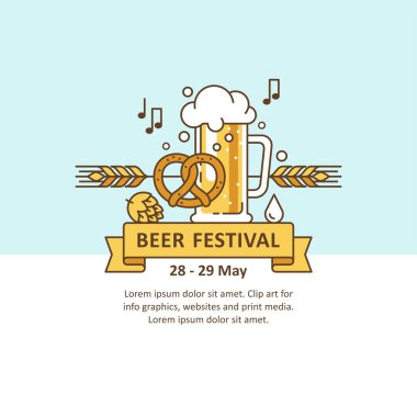 Bira Festivali, bira partisi, bira menü. Gösterim amacıyla afiş, el ilanları, afişler ve iş tasarımı diğer türleri.