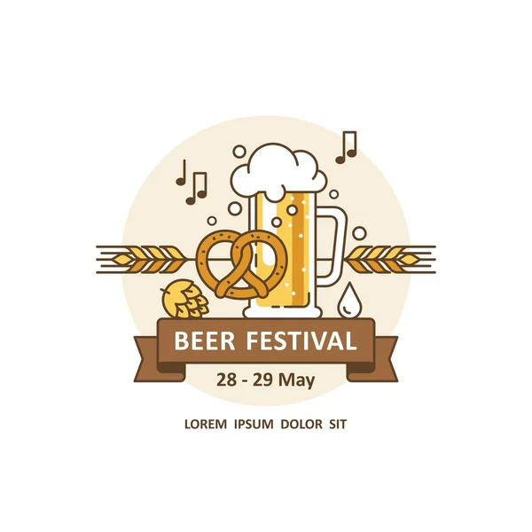 Festival da cerveja, festa da cerveja, menu da cerveja. Ilustração para banners, folhetos, cartazes e outros tipos de design de negócios . — Vetor de Stock