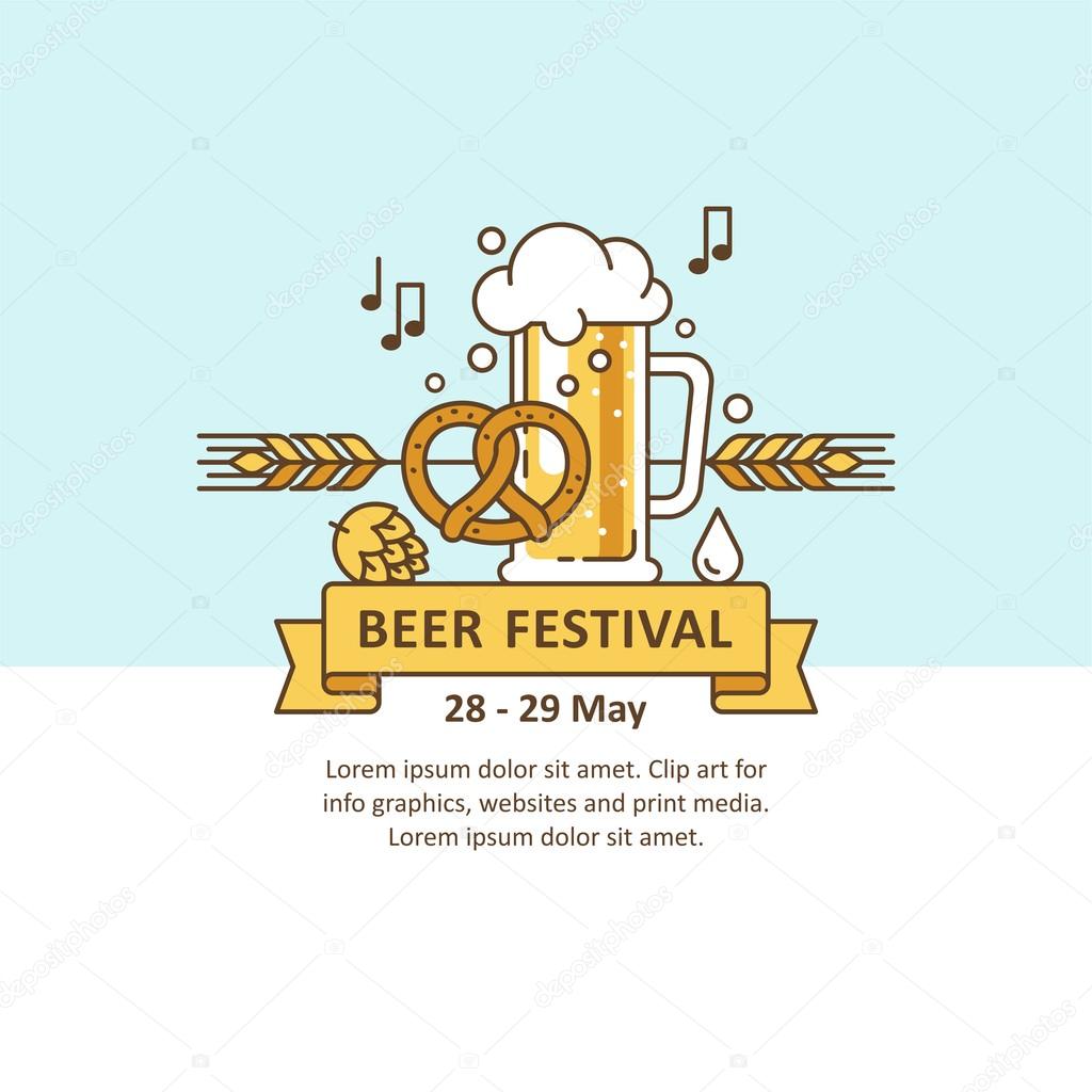 Beer festival, beer party, beer menu. Illustration for banners, flyers, posters and other types of business design.