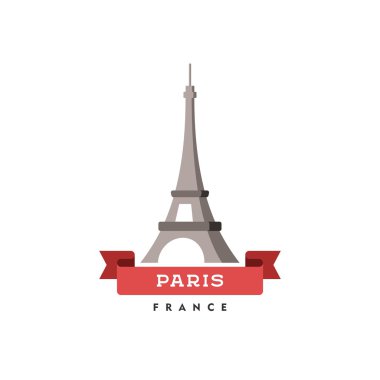 Paris 'teki Eyfel Kulesi. Fransa 'nın sembolü. Vektör illüstrasyonu.