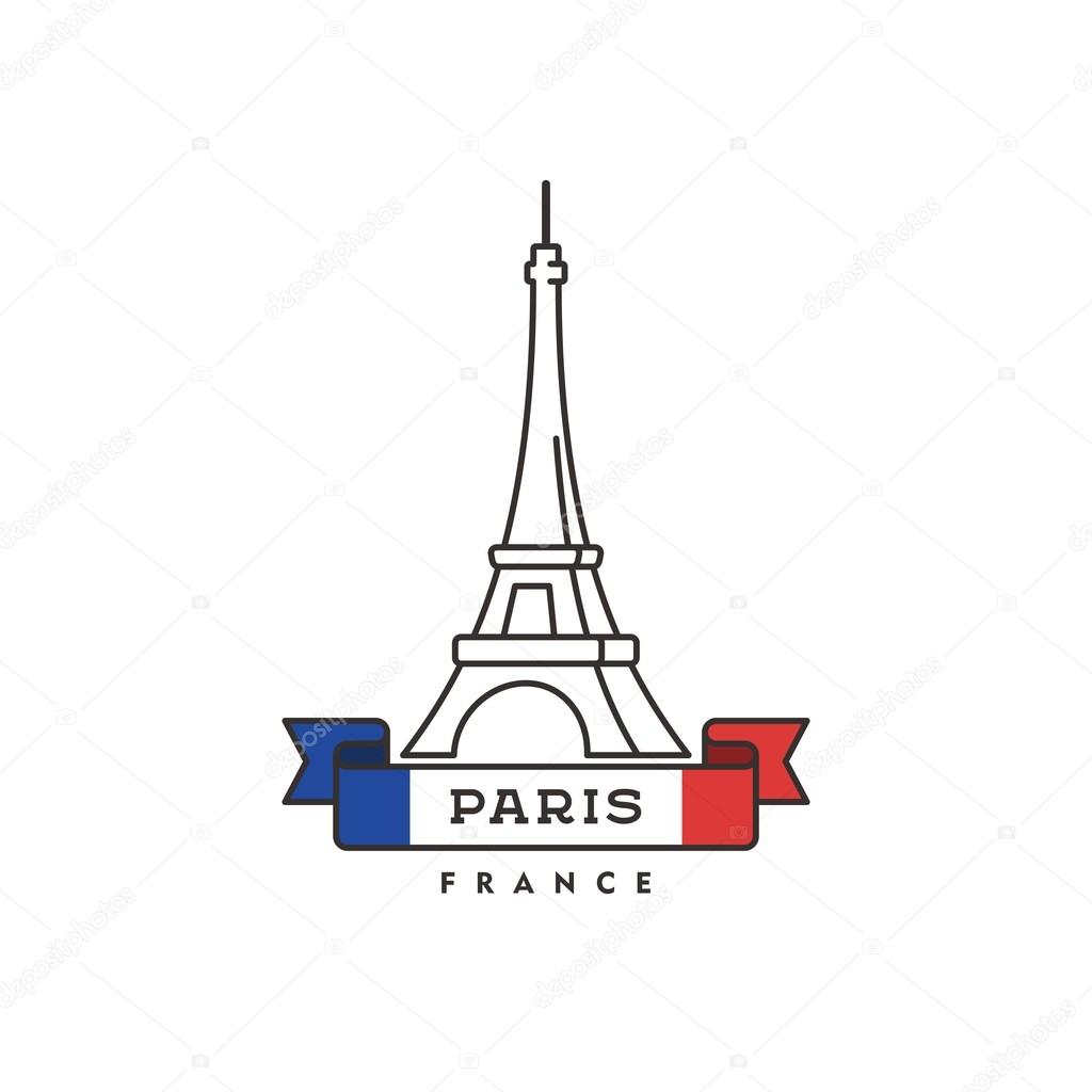 Eiffel tower in Paris. Symbol of France. Vector illustration.