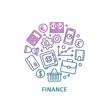 Finans ve bankacılık. Vektör hat web Icon set.